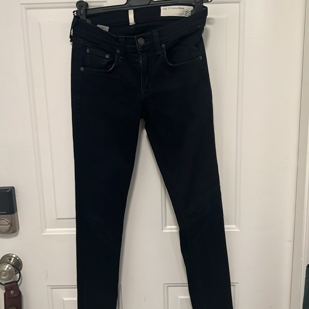 Rag’n’Bone black skinny jeans, size 25